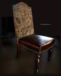 De Lucca Blue Tapestry Dining Chairs With Leather Seat Tuscan Decorating Dining Chairs Blue Dining Chair