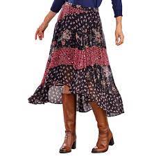 Transformer une mini jupe en jupe longue à l'aide d'un coupon de jersey (ou autre tissu). Jupe Boheme Chic Acheter Robes Jupes Tailleurs La Femme Moderne