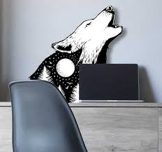 Wir sind ein interkonfessioneller pfadfinderstamm. Heulender Wolf Wildtier Aufkleber Tenstickers