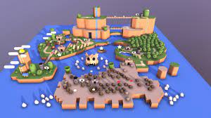 Super Mario 3d World Level Maps Super Mario World Map Download Free 3d Model By Pineda Pineda C705c8d