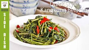 Kandungan gizi kangkung, kangkung atau ipomoea aquatica forsk termasuk sayuran yang murah dan sangat mudah didapat. Quick Style Kangkung Belacan Malaysian Chinese Kitchen Youtube