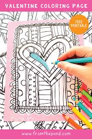 Customize the letters by coloring with markers or pencils. Free Scrappy Valentine S Day Coloring Page From The Pond