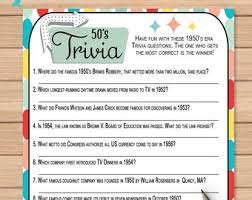If you paid attention in history class, you might have a shot at a few of these answers. 1950s Trivia Etsy