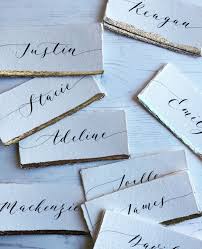 Place Cards Handmade Paper Place Cards Place Card Calligraphy Wedding Table Name Cards