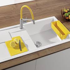 Evier Granit Blanc Blanco Sity Avec Planche A Decouper Et Bac 525055 Cuisissimo Evier En Granit Granit Blanc Evier