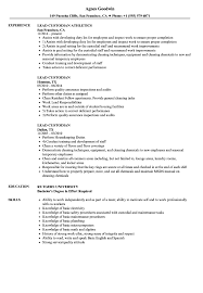 Lead Custodian Resume Samples Velvet Jobs