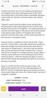 People do sell pics of their feet on craigslist. Some Guy Put On An Ad For Feet Pics On Craigslist Crackheadcraigslist