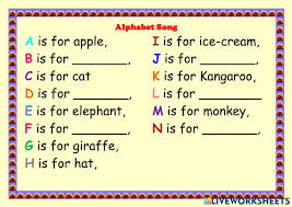 Here you will find a list of hindi song lyrics starting with alphabet g. The Abc Song Worksheet