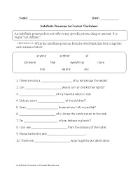 Indefinite Pronouns In Context Worksheet Indefinite Pronouns Pronoun Worksheets Indefinite Pronouns Worksheets