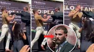 Saul Canelo Alvarez And Caleb Plant Throw Punches At Their Press Conference To Announce November 6th Fight