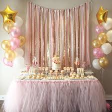Pink Gold Garland Backdrop Birthday Baby Shower Wedding Fabric Sequin And Lace Dogumgunu Partileri