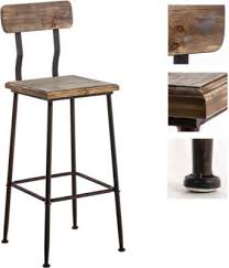 Industrial Design Barhocker Queens Mit Lehne 4 Beine Materialmix Holz Metall Rund Sitzhohe Ca 75 Cm Jetzt Bestellen Barhocker Barhocker Mit Lehne Hocker