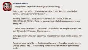 Selepas selesai rawatan untuk virus denggi, mohd firdaus berkata dia kemudian menjalani pemeriksaan rapi untuk mengetahui 'penyakit' selepas hampir seminggu dirawat, mohd firdaus akhirnya dibenarkan keluar hospital dan kini masih perlu meneruskan rawatan susulan sebagaimana. Demam Denggi Archives Pengedar Shaklee Sg Buloh 012 3814786