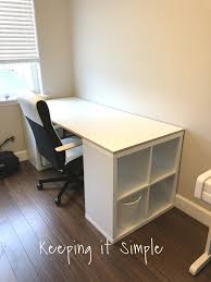 Ikea Hack Diy Computer Desk With Kallax Shelves Keeping It Simple In 2020 Diy Computer Desk Diy Storage Desk Kallax Ikea