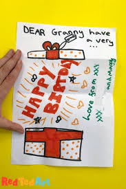 Print on the front, the back, the inside left and/or right, or on any combination of the card's panels. How To Make An Expandable Birthday Gift Card Red Ted Art Make Crafting With Kids Easy Fun