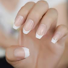 Pour créer des ongles en résine french il vous faudra appliquer en premier le blanc en haut de l'ongle. Faux Ongles En Forme De Cercueil Ballerine Naturelle Beige Chair Blanc French Manucure Couverture Complete Uv Pour Le Bureau Aliexpress