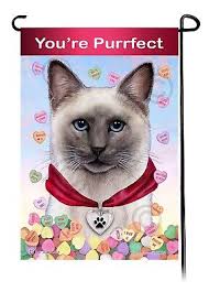 Siamese Cat Valentines Sweetheart Garden Flag