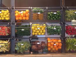 Produce Organizer Juice Bar Design Vegetable Shop Fruit Storage