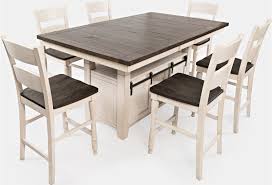 It can be integrated into a nook with low benches surrounding it. Jofran Madison County 1706 72t B High Low Dining Table Dunk Bright Furniture Kitchen Tables