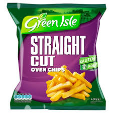 Baked in just ten minutes with a nice crispy edge. Green Isle Gluten Free Straight Cut Oven Chips 1 5 Kg