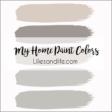 These taupe walls offset the golden cream neutrals found throughout this bedroom with bold power. My Whole Home Paint Colors Lilies And Life Interior Decorating Blog Home Decor Diy