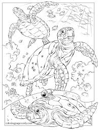 Ocean creatures coloring pages e has been doing a lot of coloring lately. Ancient Turtles Under The Ocean Coloring Pages Nature Seasons Coloring Pages Coloring Pages For Kids And Adults