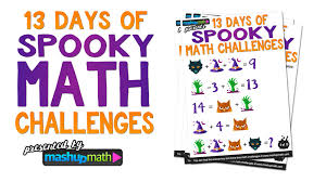 Math isn't on everyone's list of favorite subjects, but even if it's not your kids' favorite subject, you can help them learn to enjoy it a little more with a few online games. Halloween Math 13 Days Of Spooky Math Challenges For Grades 1 8 Mashup Math