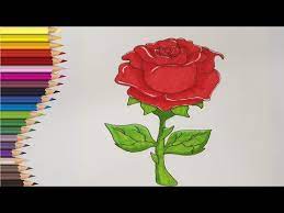 Fiecare fată va putea selecta cu ușurință un desen de colorat. Desenez Si Colorez Un Trandafir Floare Desenata Si Colorata Youtube