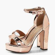 5 out of 5 stars. Boohoo Rose Gold Wide Fit Platform 2 Part Heels