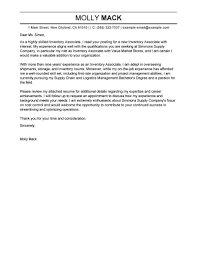 Big Inventory Associate Example Professional 1 Design Cover Letter Example Letter Example Job Letter