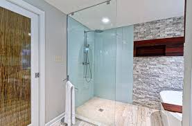 Frameless Walk In Shower Enclosure Floor To Ceiling Splash Panel Furnished Installed By Re Walk In Shower Enclosures Glass Shower Enclosures Glass Company