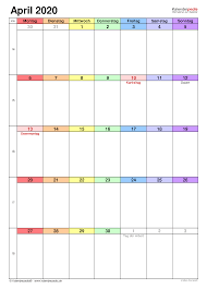 Unkomplizierte und effiziente ressourcenplanung mit mfr. Kalender April 2020 Als Excel Vorlagen