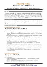 Put your job titles at the top, followed by employment dates, the company or hospital name, and then. Patient Financial Counselor Resume Samples Qwikresume