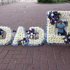 What to write on funeral flowers. Photo Frame With Dad Lettering Comes In 2 Sizes Funeral Flowers