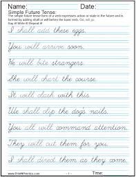 Easy Sentences In English Past Present And Future Cursive Practice Teaching Cursive Cursive Worksheets