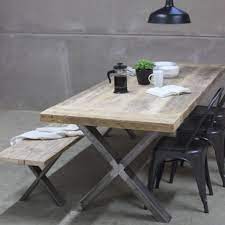 Xavier Reclaimed Wood Dining Table With Steel X Frame Reclaimed Wood Dining Table Modern Dining Room Table Wood Dining Table