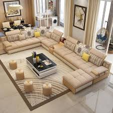 Modern Luxury U Type Fabric Sofa My Aashis In 2020 Corner Sofa Design Modern Sofa Living Room Luxury Sofa Design