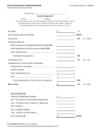 Profit And Loss Statement Form Template - Best Template Collection