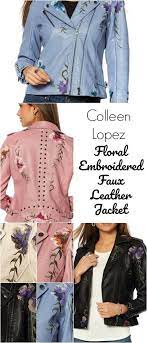 Add A Floral Dose Of Edgy Elegance To Any Outfit With This Faux Leather Jacket By Colleen Lopez Floral Leather Jacket Faux Leather Jackets Leather Jacket