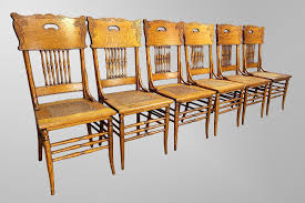 Antique Set Of Six 100 Year Old Oak Pressed Back Chairs Love These Chair American Antiques House Styles