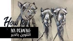 Camels are a popular animal for children who are thinking to draw a desert scene. Ink Drawing Of Camel 2020 How To Draw Camel Using Pen And Ink Youtube