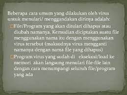 Program yg mengandakan diri sendri adalah : Virus 20 September 2011 Virus A Program That