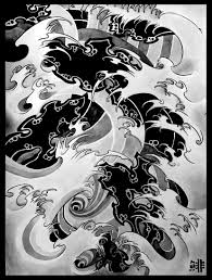 Black And White Japanese Dragon Tattoo Sleeve 