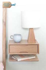 Oak Floating Bedside Table With Drawer And Shelf In 2020 Oak Bedroom Furniture Bedside Table Design Floating Bedside Shelf
