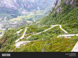 At the end of the lysefjord, where sea water gives way for mighty inland mountains, lies lysebotn. Aerial View Lysefjord Image Photo Free Trial Bigstock