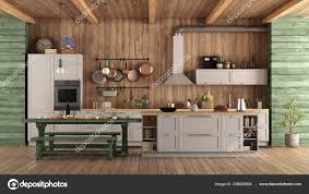 white green retro kitchen island dining