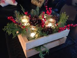 Homemade Christmas Table Decoration For Under 10 Small Crate From Michael S 3 50 Christmas Table Decorations Small Christmas Trees Christmas Centerpieces
