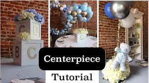 Diy Baby Shower Centerpiece Tutorial Abc Blocks Hot Air Balloon And Floating Teddy Bear Youtube