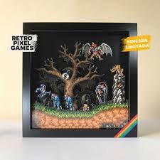 Super Ghouls N Ghosts Snes Shadow Box Shadow Box Etsy