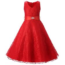 Birthday Dresses For Teens Solid Ribbon Teenagers Kids Dress Party Wear Gowns Ceremony Flower Lace Children Girls Wedding Birthd Red Flower Girl Dresses Girls Party Dress Kids Kids Dress